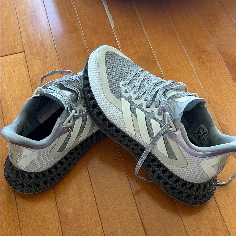 Adidas Women's Knit Silver Grey and White  Athletic Sneakers